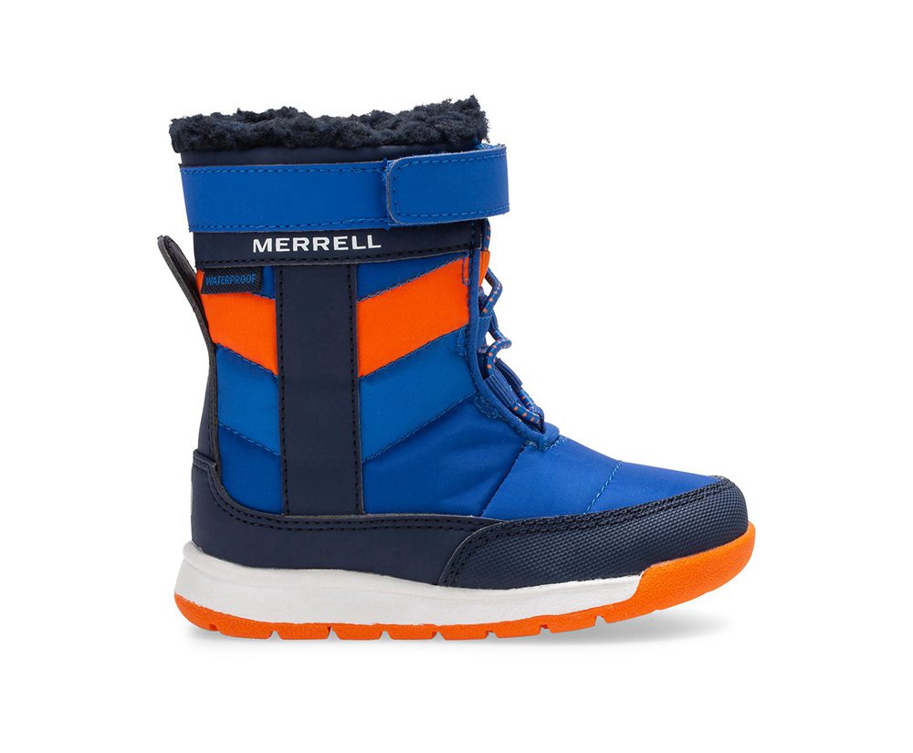 Merrell Boots Blue/Orange - Alpine Puffer Waterproof Jr. - Kids 20DIYWTLV